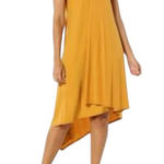 Antthony Original Asymmetrical Dress Mustard‎ Yellow Women Size Medium NWT Photo 0