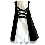 Gunne Sax Jessica McClintock  Prom Dress Mini Crisscross Colorblock Black White 9 Photo 1