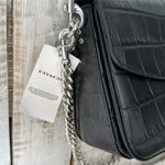 Coach Black Leather Croc Embossed Cassie 19 Crossbody Bag Purse New NWT Photo 2