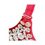 Rhinestone Burlesque Dance Rave Bustier Bra. Y2K. Hand Sewn. Red. Size Large Red Photo 6