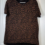 ZARA  Black Cheetah Short Sleeve Blouse Size Large NWOT #5704 Photo 0