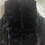 Talbots  Faux Fur Vest – Black – Size Large wool/cotton blend Photo 2