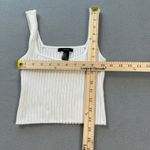 Forever 21  Tank Top Women's M Ribbed Square Neck White Fitted Basic Y2K Baby Photo 1