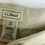 L.L.Bean  Khaki Tan Cotton Blend Straight Leg Pants Women's Size 14 Petite 14P Photo 5