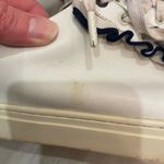 Tory Burch  White Leather and Navy Blue Trimmed Ruffle Sneaker, women’s size 9.5 Photo 6