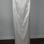 Lulus White Satin Pearl Tie-Back Maxi Dress XL Photo 4