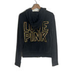 PINK - Victoria's Secret Y2K PINK Victoria’s Secret black zip up love pink sequin jacket size small Photo 1
