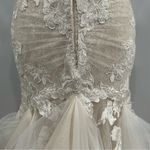 Martina Liana 1211 Ivory Lace Tulle Plunge Strapless Gown Size 12 Photo 11