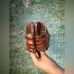 Vintage Connie brown leather open top strap flats, size 8 made in Brazil Photo 5