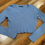 Brandy Melville Ribbed Blue Crop Sweater Top Photo 0