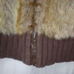 TIARA M Golden Creme Brown Fur Sweater Vest Size M Photo 2