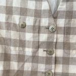 Vintage JH Collectibles 100% Linen Gingham Cropped Women Blazer Size 12 Brown Photo 3