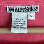 WinterSilks Sweater Sz Small Pink Square Neck 3/4 Sleeve Photo 2