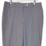 Jones New York Women's Pants Stripe Seersucker Crop Gray White Stripes Size 14 Photo 2