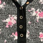 Free People  One of the Girls thermal Floral Print Women's Top - Black and Pink Photo 2