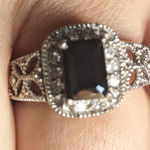 Faux Black Diamond Ring Size 6 Photo 2