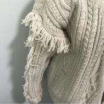 Madewell  Cableknit Fringe Cardigan Sweater Tassel Merino Wool Chunky XS Photo 3