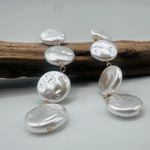 18K Gold Plated Faux Pearl Drop Earrings – Long Statement Dangles White Photo 2