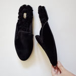 Birdies  Phoebe Black Velvet Faux Fur Lining Mule Goth Preppy Luxury Flats 10.5 Photo 4