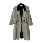 VINTAGE JENNIFER CHASE Wool Herringbone Longline Pea Coat Jacket Gray Size XL Photo 2