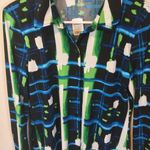 Karl Lagerfeld  women's S small long sleeve abstract geo print button up shirt Photo 2