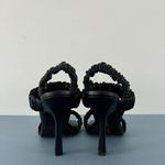 Gianni Bini Vanya Scrunched Square Toe Black Leather Dress Sandal Heels Photo 5
