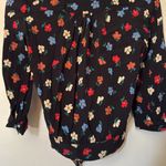 Madewell  Black Floral Wrap Top‎ XXS boho Photo 7
