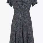 CAbi  Celebrate Dress Green Blue Floral & Black White Polka Dot Reversible Dress Photo 1