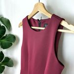 Topshop Burgundy Wine Sleeveless A-Line Scuba Dress Photo 7