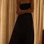 ZARA Limited Edition Black Bustier Strapless Midi Dress Photo 0