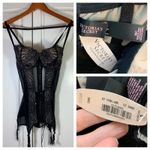 Victoria's Secret Black Lace Corset Bustier Garter Straps Size 36C NWT $88 Photo 1