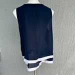 Nautica  Tiered Chiffon Top Navy/White L EUC​ Photo 5