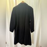 L.L. Bean Vintage Plus Size 20 black lambswool button down dress trench coat EUC Photo 5