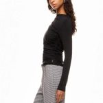 ANINE BING Black Ruched Top MEDIUM Bodycon Long Sleeve Athleisure Designer $250 Photo 1