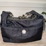 Coach Vintage Hampton 4984 Black Nylon Leather Trim Hobo Bag Purse Teal Interior Photo 2