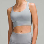 Lululemon ‎ Energy Sports Bra Longline Medium Support Rhino Grey Size 6 Photo 0