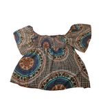 Xxi  Forever 21 Boho Smocked Crop Top Women's‎ S  Peasant Blouse Multicolor Photo 1