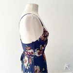 Lulus Always There For Me Navy Blue Floral Print Wrap Maxi Dress NWT | XS Photo 6