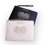 Michael Kors ❤︎︎ Adele Jet Set XL Zip Clutch ❤︎︎ Ballet Pink ❤︎︎ Gold Heart Stud Photo 14