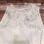 Free People  cream Lace open crossover top L Photo 4