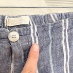 Just living Striped Wide Leg Pants Blue White Linen Blend Casual Comfy L Boho Photo 2