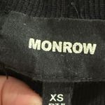 MONROW Black Waffle Knit Mock Neck Long Sleeve Pullover Top Size XS Photo 3