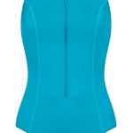 Amoena Key West One Piece Swimsuit Mastectomy Aqua Blue size 12 Cup B NWT Photo 0