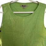 Flax  Women's 100% Linen Green Fundamental Crop Boxy Tank Top, Size S, Like New Photo 3