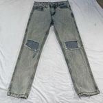 Unif Size 24 Jeans Retro Old School Heavy Denim Distressed Boyfriend Destroyed Photo 0