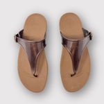 FitFlop Lulu Womens Sandals Brown Leather Slip On Slide Flat Comfort 403012 US 8 Photo 0