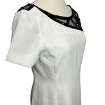 Angel Sanchez Sheath Dress 6 White Black Sequined Sheer Minimalist Renaissance Photo 1