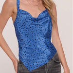 Heartloom NWT Janina Animal Print Silky Sexy Cowl Cami Top in Cobalt - Sz Small Photo 0