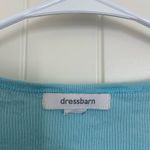 Dress Barn  women’s light blue‎ gray white patterned button neck ribbed tshirt XL Photo 2