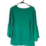 Violet+Claire  Green Long Bell Sleeve V-Neck Dressy Blouse Women Sz L Photo 1